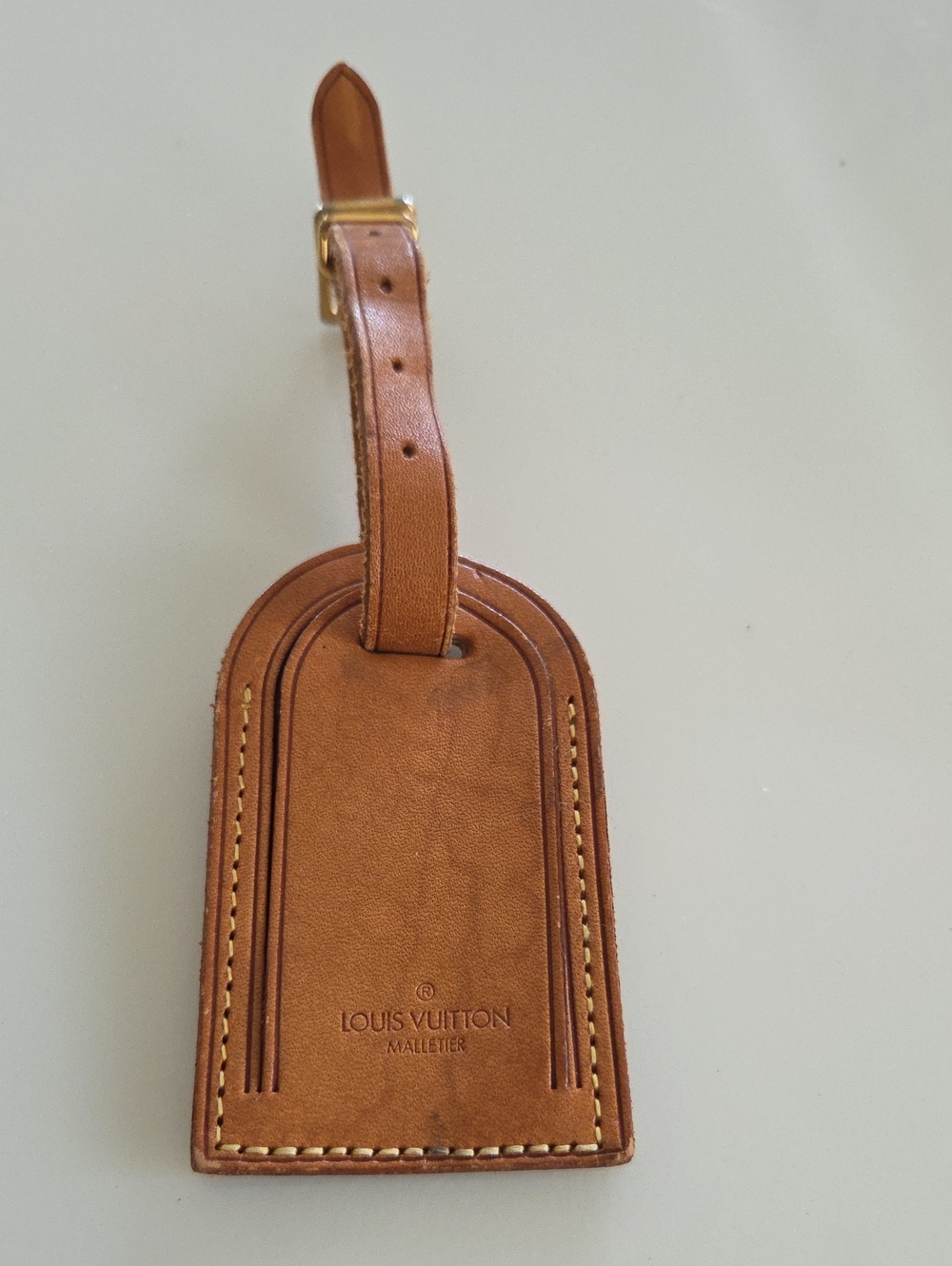 Louis Vuitton Brown Leather Luggage Tag